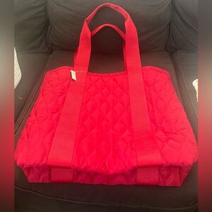 Victoria's Secret Vibrant Red Quilted Tote